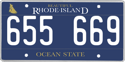 RI license plate 655669