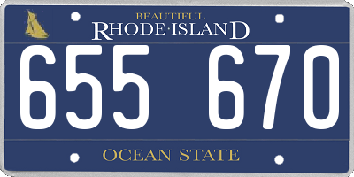RI license plate 655670