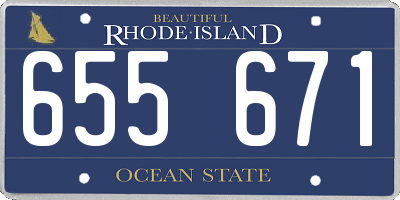 RI license plate 655671