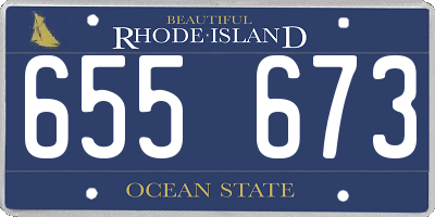 RI license plate 655673