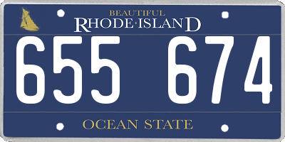 RI license plate 655674