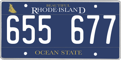 RI license plate 655677