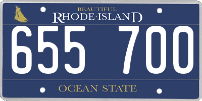 RI license plate 655700