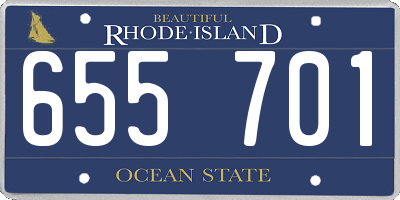 RI license plate 655701