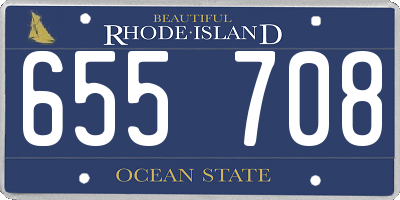 RI license plate 655708