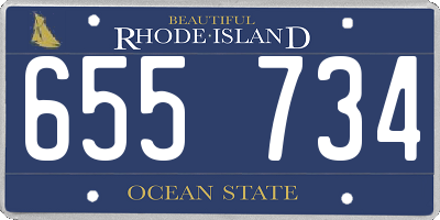 RI license plate 655734
