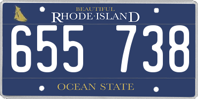 RI license plate 655738