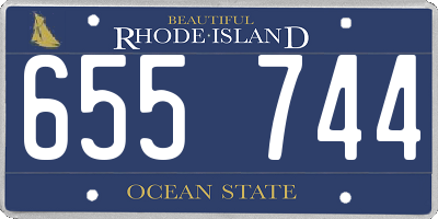 RI license plate 655744