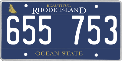 RI license plate 655753
