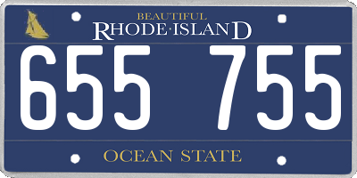 RI license plate 655755