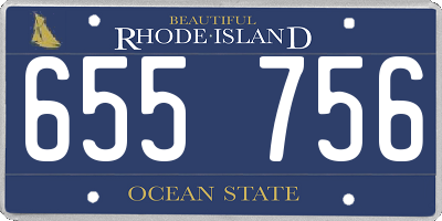 RI license plate 655756
