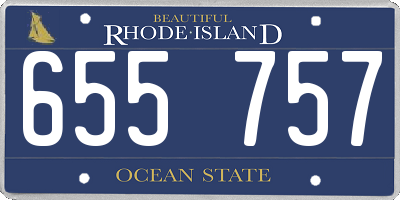 RI license plate 655757
