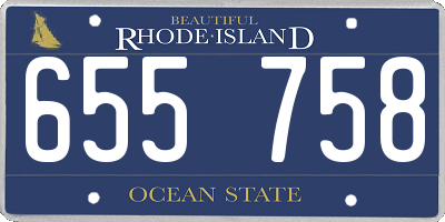 RI license plate 655758