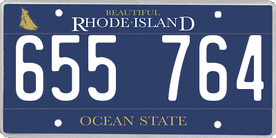 RI license plate 655764