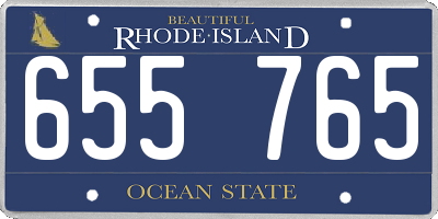 RI license plate 655765