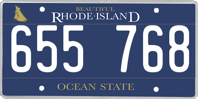 RI license plate 655768
