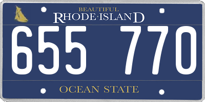RI license plate 655770