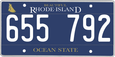 RI license plate 655792