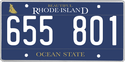 RI license plate 655801