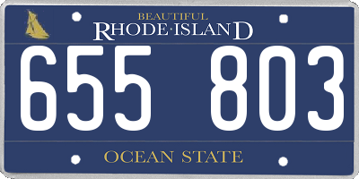 RI license plate 655803