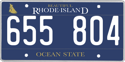 RI license plate 655804
