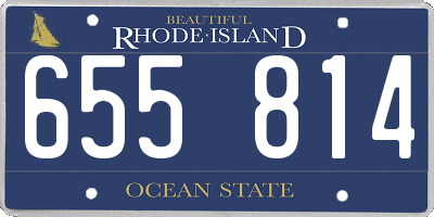 RI license plate 655814