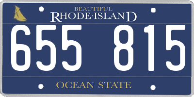 RI license plate 655815