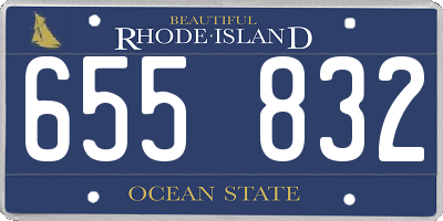 RI license plate 655832