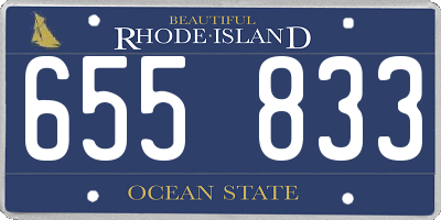 RI license plate 655833