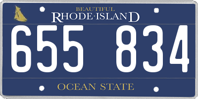 RI license plate 655834