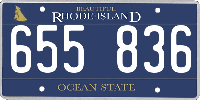 RI license plate 655836