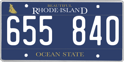 RI license plate 655840