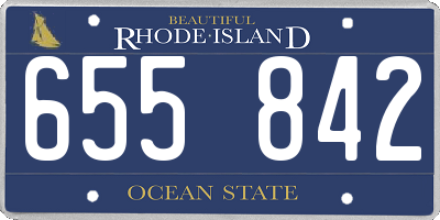 RI license plate 655842
