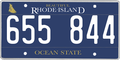 RI license plate 655844