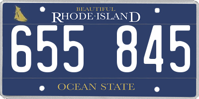 RI license plate 655845