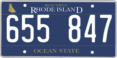 RI license plate 655847