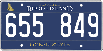 RI license plate 655849