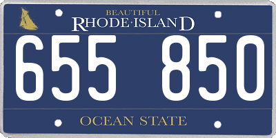RI license plate 655850