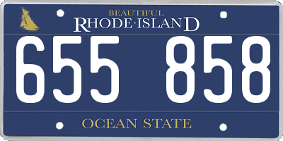 RI license plate 655858