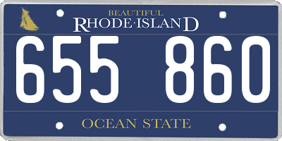 RI license plate 655860