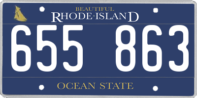 RI license plate 655863