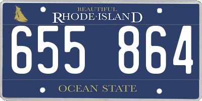 RI license plate 655864