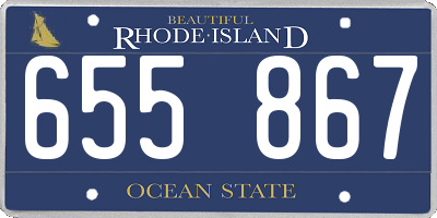 RI license plate 655867