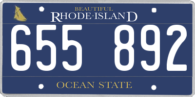 RI license plate 655892