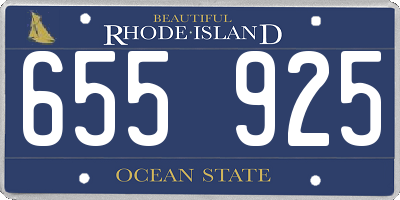RI license plate 655925