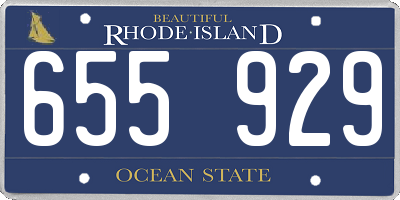 RI license plate 655929