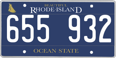 RI license plate 655932