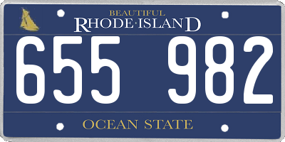 RI license plate 655982