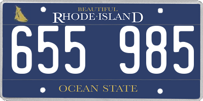 RI license plate 655985
