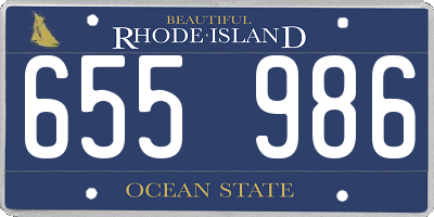 RI license plate 655986